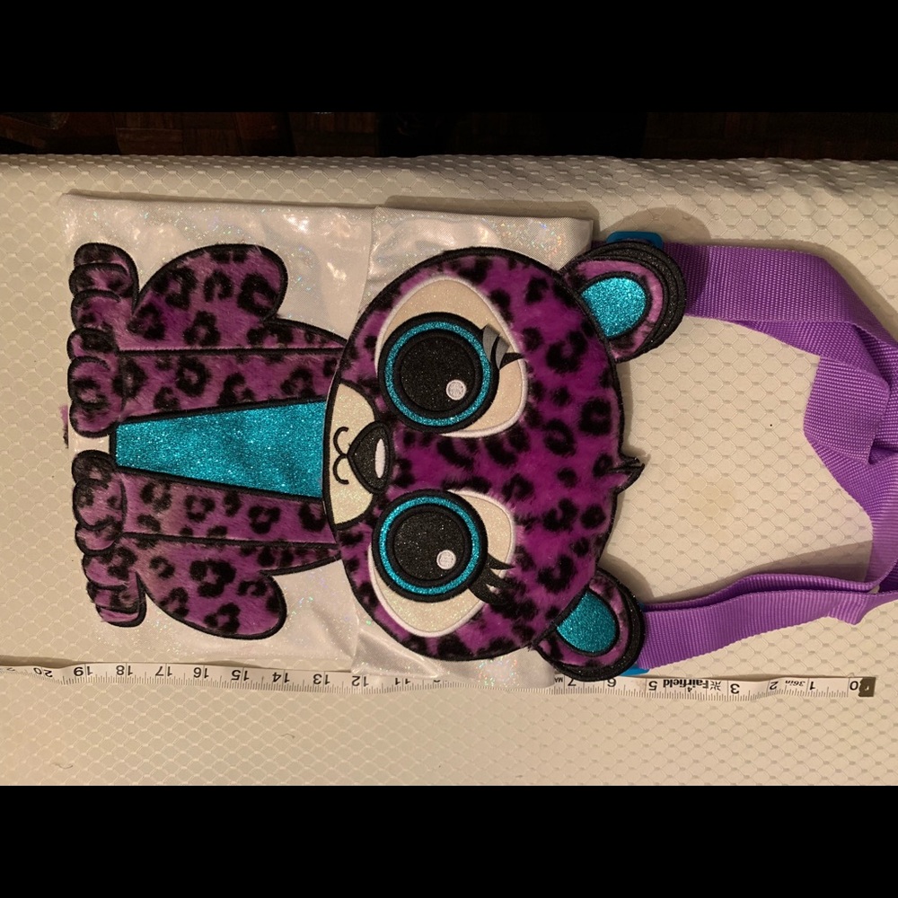 Justice Purple leopard crossbody bag